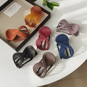 Große Acryl Haarklammer Für Damen Matte Frostet Infinity Kreuzform Haarklemmen Rutschfeste Minimalistische Styling Kopfschmuck