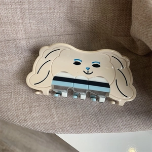 Pince à Cheveux en Acétate Animal de Dessin Animé Mignon Lapin Chien Rayé Accessoire Cheveux pour Femmes Mode Trajet Coiffure