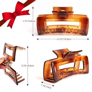 Lot de pinces à cheveux écaille de tortue mate pour femmes avec dimensions et angles