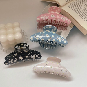 Gänseblümchen-Haarklammern aus Acetat mit Strasssteinen, elegantes Blumen-Haarspangen-Set