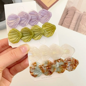 Pince à Cheveux Coquillage en Acétate de Cellulose Rétro Texture Marbre Pince Bec de Canard Élégante Pour Femmes