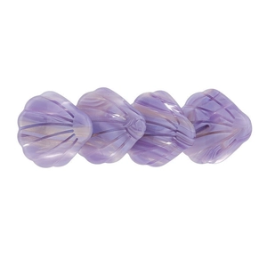 Pince à cheveux élégante en acétate violet avec quatre motifs coquillages marbrés