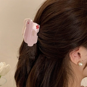 Pince à Cheveux Crabe en Acétate Lapin Chic Mignon Barrette Française avec Strass Fait à la Main Accessoire Cheveux