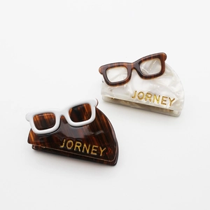 Acetate Glasses Shape Hair Claw Clip Fashion Retro Tortoiseshell Marbling Hairpin Daily Commute Styling Accessories For Women