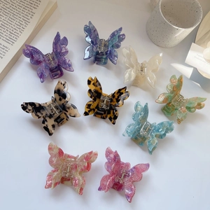 Fashion Butterfly Cellulose Acetate Hair Claw Clip For Women Marble Leopard Print Shell Pattern Hair Styling Accessories