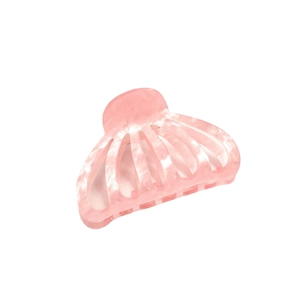 Pink marble texture acetate hair claw clip with elegant pearlescent finish for women