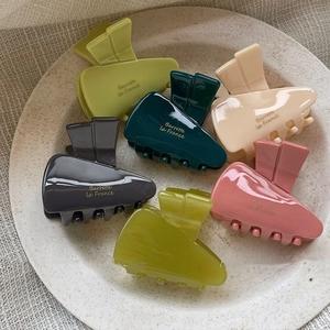 Acetate Carrot Hair Claw Clip Jelly Color French Letter Mini Hairpin For Women Fashion Daily Commute Accessories