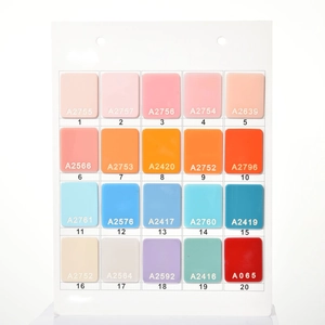 Detailed palette of 20 colors for acetate hair clips with identification serial numbers