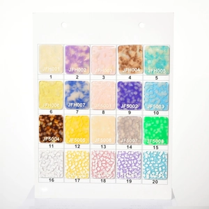 Detailed catalog of 20 marble and acetate texture material swatches for hair clips