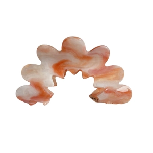Eleganter gewellter Haarclip aus Essigsäure mit orangem Marmormuster und feinem Glitzer