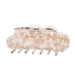Elegant 13cm acetate large claw clip with pearlescent cloud design for thick hair styling