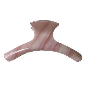 Pince à cheveux en acétate marbré rose et blanc pour cheveux épais, style Barrette la France