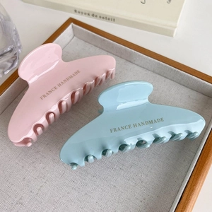 Large Cellulose Acetate Hair Claw Clip Creamy Candy Color French Handmade Style High Ponytail Hair Accessory For Women