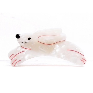 Cute white marble acetate rabbit hair claw clip for elegant women hairstyles