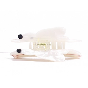 Elegant white swan acetate hair claw clip for bun hairstyles with minimalist animal design