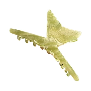 Pince à cheveux papillon en acétate vert clair translucide pour coiffure élégante