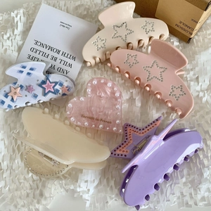 Pinze per Capelli alla Moda in Acetato a Stella e Cuore per Donna Stile Coreano Dolce Clip con Strass e Künstliche Perle Gioielli
