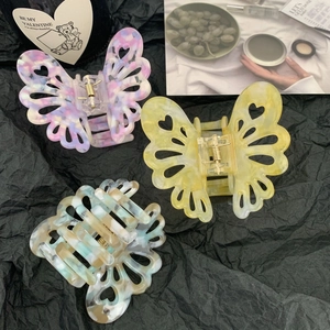 Molla per Capelli Farfalla in Acetato di Cellulosa Traforato Cuore Texture Marmo Clip per Capelli per Donne Ragazze Accessori