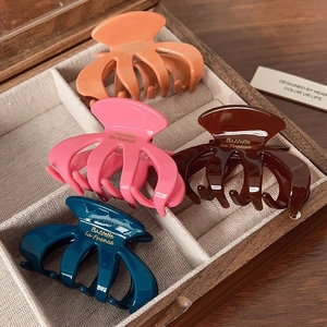 Vintage Acetate Hair Claw Clip French Style Small Hair Catch Shark Clip For Women Elegant Solid Color Hair Accessories Daily Styling Tool