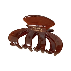 Retro tortoiseshell acetate hair claw clip with elegant gold Battette La Frenoe script