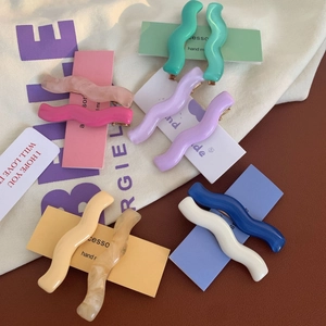 Barrettes à Cheveux en Acétate Ondulé pour Femmes Filles Douce Couleur Bonbon Pinces Latérales à Vagues Accessoires de Coiffure