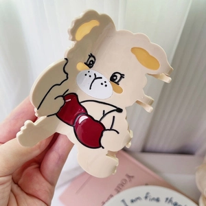 Pince à Cheveux en Acétate Lapin Cerise Mignonne Dessin Animé Chien Animal Requin pour Femmes Filles Accessoire Cheveux