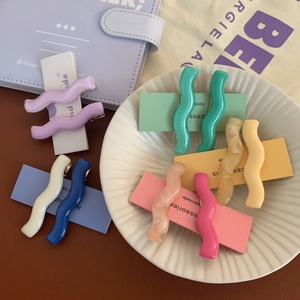 Lot de barrettes à cheveux ondulées en acétate aux couleurs acidulées pour filles