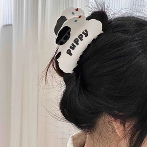 Pince à Cheveux en Acétate de Cellulose Chien de Dessin Animé Motif Chiot Grande Pince à Cheveux Faite à la Main pour Femmes