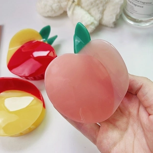 Simpatiche mollette per capelli in acetato a forma di pesca e mango sfumato