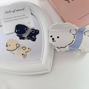 Pinces à cheveux mignonnes en acétate motif chien de dessin animé en plusieurs tailles