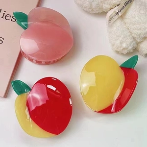 Pinza per Capelli in Acetato a Forma di Frutta Pesca Mela Mango Clip per Capelli Dolce Moda per Donne Ragazze Accessorio per lo Styling