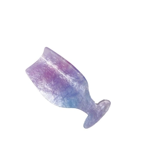 Sparkly glitter wine glass shaped hair claw clip in gradient blue and purple resin