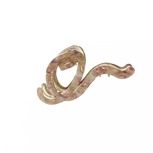 Haarklammer mit rosa Marmormuster und goldenem Metallrahmen für Damen Haarschmuck