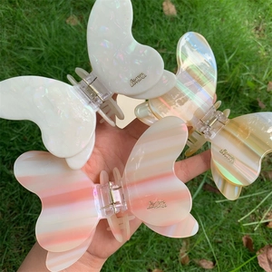 Iridescent Butterfly Cellulose Acetate Hair Claw Clip Large Butterfly Hair Clamp For Women Elegant Hair Styling Accessories