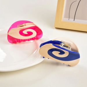Fashion Swirl Acetate Hair Claw Clip For Women Macaron Two-Tone Spiral Pattern Large Shark Clip Hair Accessories Gift