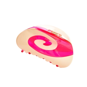 Fashionable macaron two-tone acetate hair claw clip with elegant spiral pattern