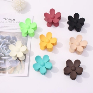 Mollette per capelli a fiore opaco in 8 colori vivaci per donna, set clip floreali chic