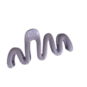 Large purple wavy cream hair claw clip with glossy finish for elegant hair styling