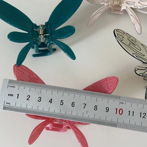 Elegant dopamine butterfly hair claw clips for women, 12cm size measurement on white background