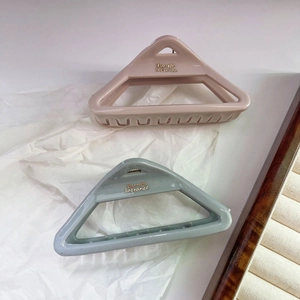Morandi macaron colors hollow triangle hair claw clips in matte resin finish