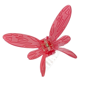 Hot pink butterfly hair claw clip with detailed relief texture and metal spring