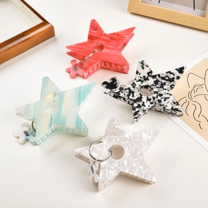 Lot de pinces à cheveux étoiles en acétate avec pendentifs oursons en quatre motifs