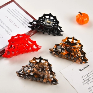 Gothic Spider Web Hair Claw Hollow Out Shark Clip Large Hair Catch For Halloween Party Women Girls Hair Accessories