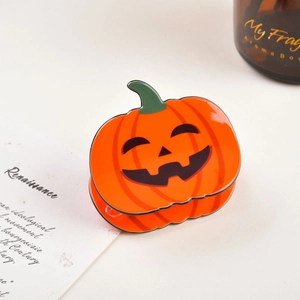 Pince à cheveux citrouille d'Halloween orange vif avec tige verte pour femme
