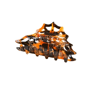 Tortoiseshell spider web claw clip made of acrylic with hollow pattern for women