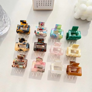 Fashion Acetate Square Hair Claw Clip Small Marble Tortoiseshell Pattern Shark Clip For Women Girls Hair Accessories