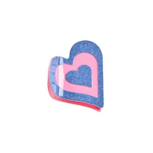 Denim blue and pink heart-shaped acetate hair claw clip for women's hair styling