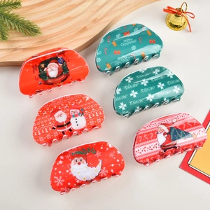 Festose Pinze per Capelli Natalizie con Babbo Natale e Pupazzo di Neve Accessorio per Capelli in PVC per Donna Festa Natale