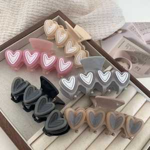 Molletta per Capelli da Donna in Acetato a Forma di Cuore Elegante Moda Pendolare Grande Artiglio per Capelli per Donna