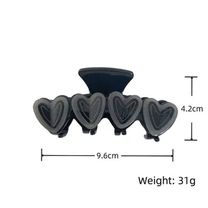 Pinza per capelli cuore in acetato rosa Barbie per donne fermaglio 9.6cm 31g peso